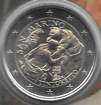 Monedas - Euros - 2€ - San Marino - Año 2018 - Tintoretto - Click en la imagen para cerrar